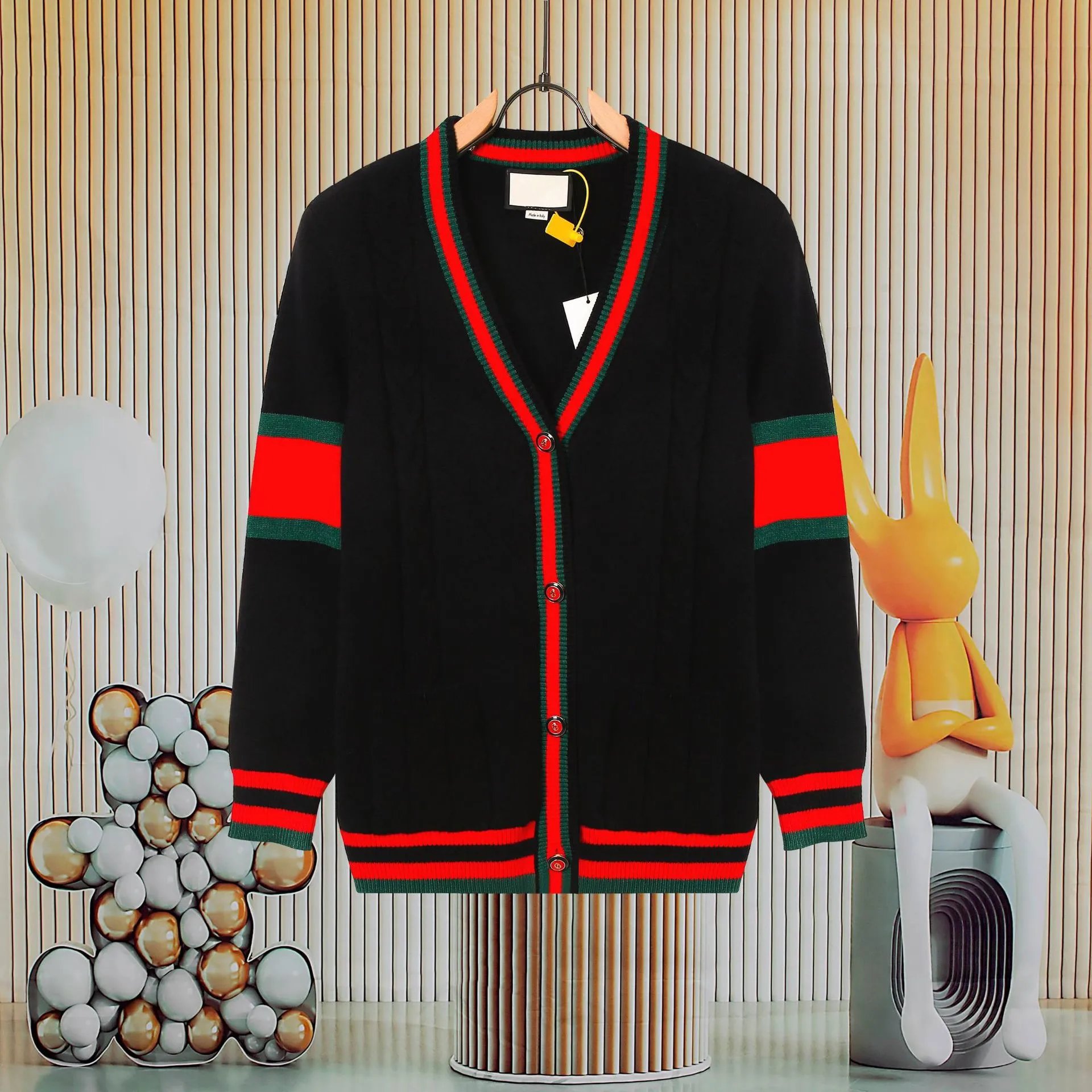 Gucci Interlocking G Knit Sweater Orange with Red-Blue Stripe - 11