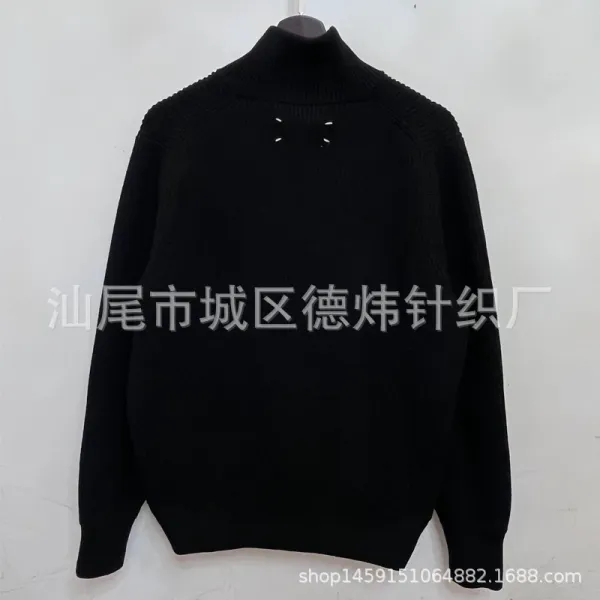 Design Ribbed Zip-Up Knit Jacket Black Outerwear - 9