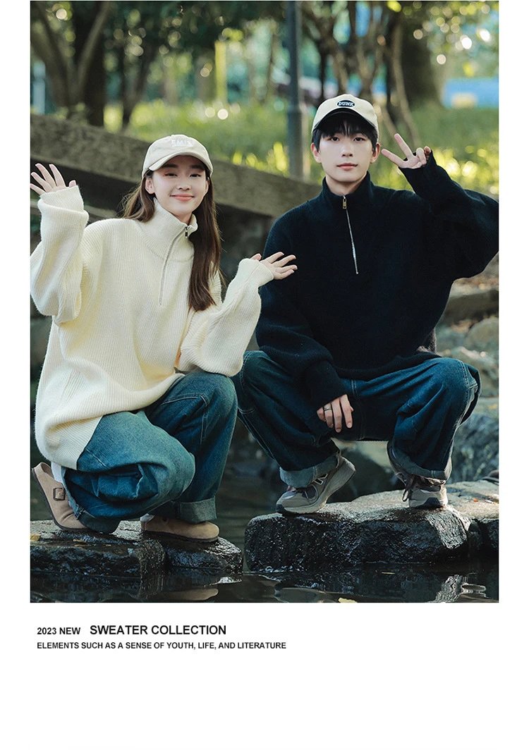 Cable Knit Half-Zip Turtleneck Sweater White - 18
