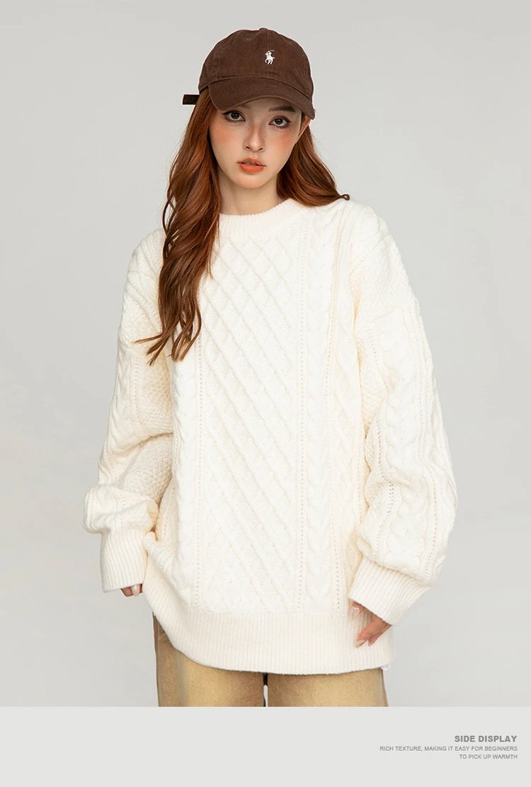 Cable Knit Half-Zip Turtleneck Sweater White - 29