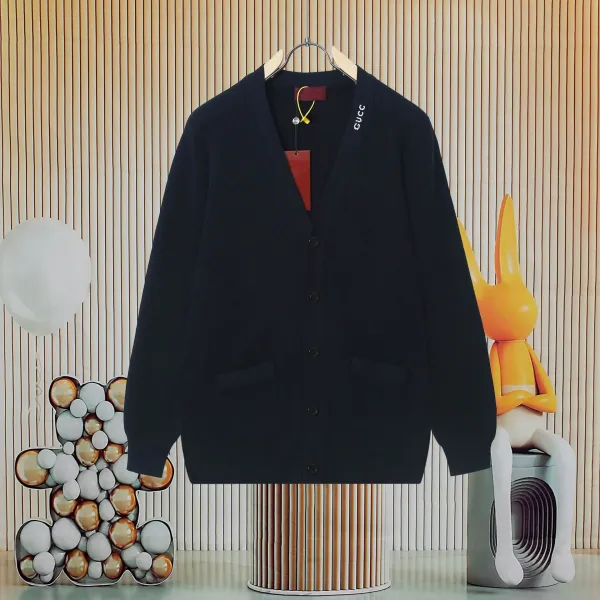 Gucci Knit Cardigan Navy Blue - 1