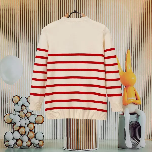 Gucci Interlocking G Knit Sweater Orange with Red-Blue Stripe - 31