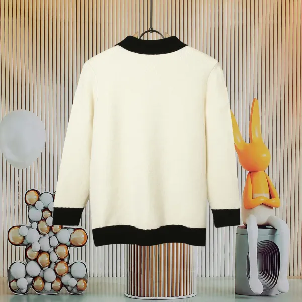 Gucci Interlocking G Knit Sweater Orange with Red-Blue Stripe - 43