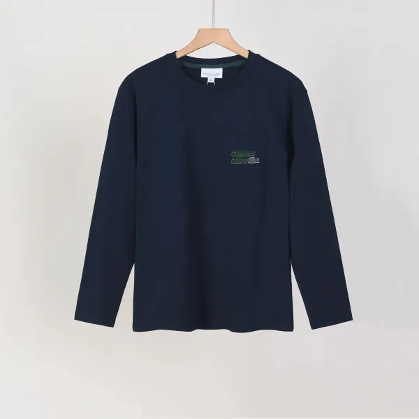 Lacoste Pocket Logo Long-Sleeve T-Shirt Navy - 1