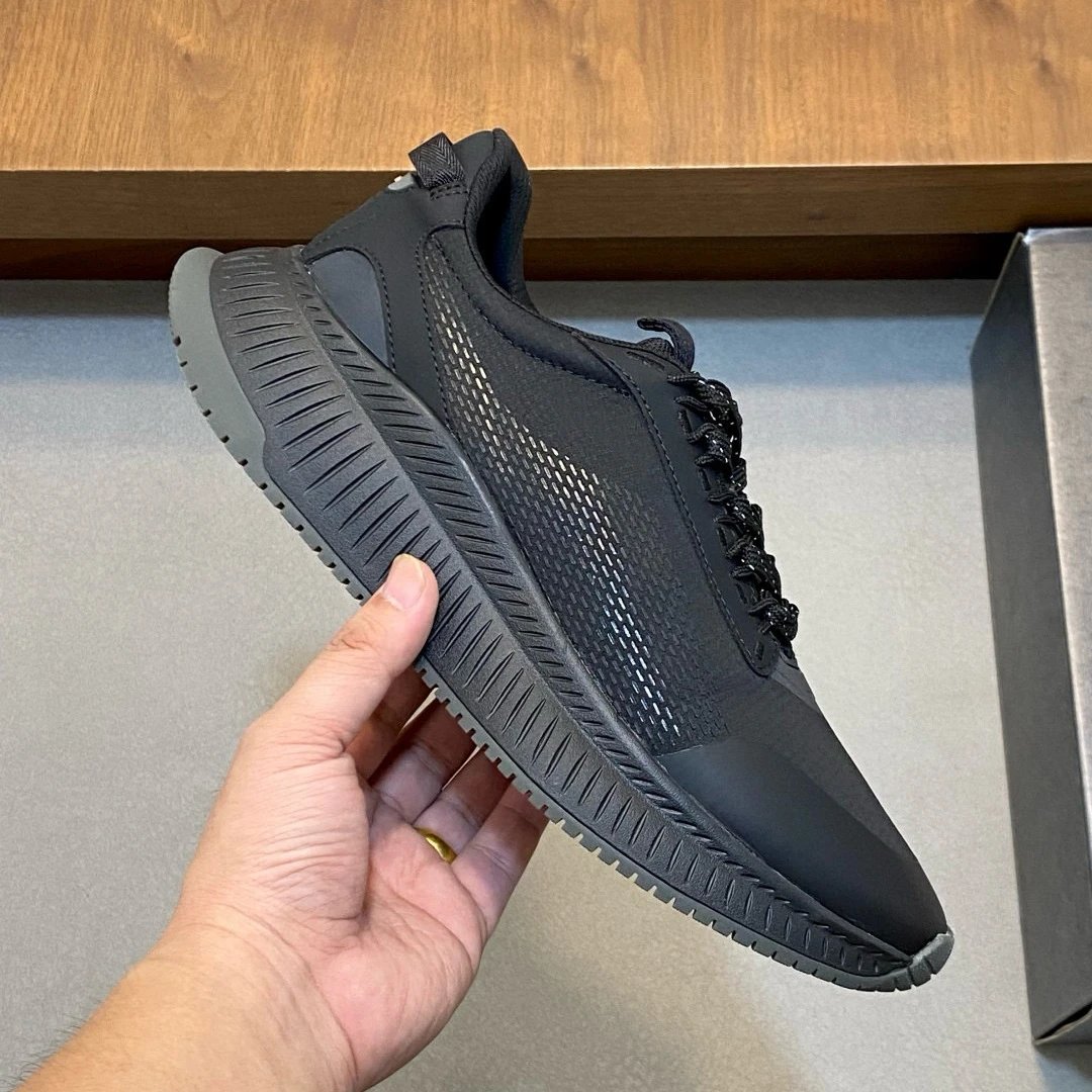 Design Black Mesh Chunky Sneakers - 14