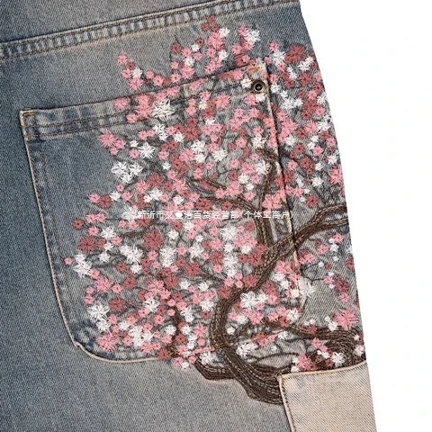 SCHYZE Jeans Straight-Leg Cherry Blossom Embroidered product detail image 27