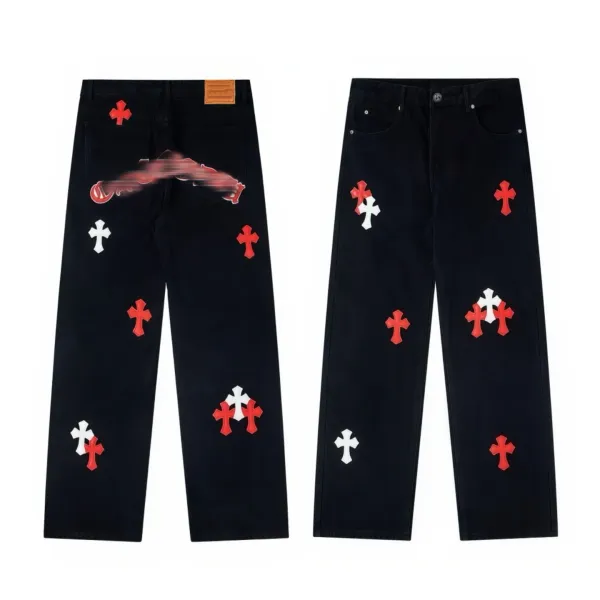 Chrome Hearts x Levi's Cross-Embellished Black Denim Jeans - 1