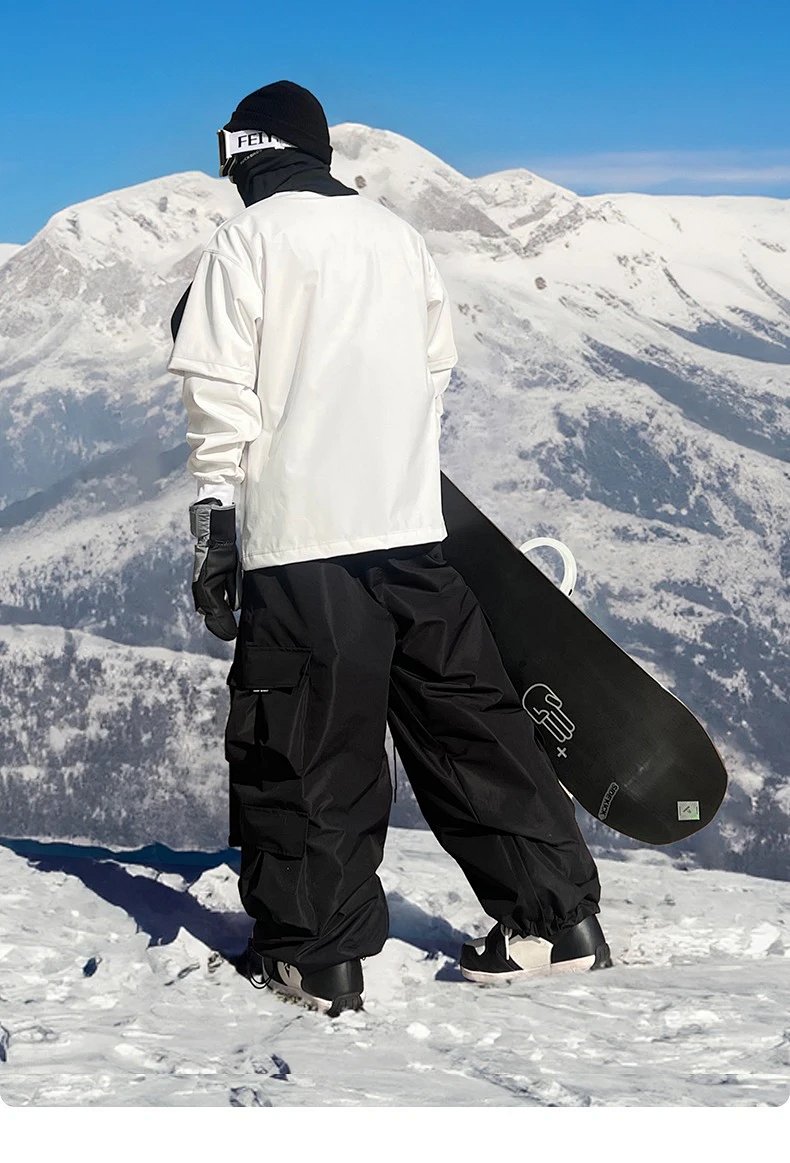 Design Snowboard Pants Black with Utility Straps and White Long-Sleeve Top product detail 19 in Litbuy spreadsheet finds