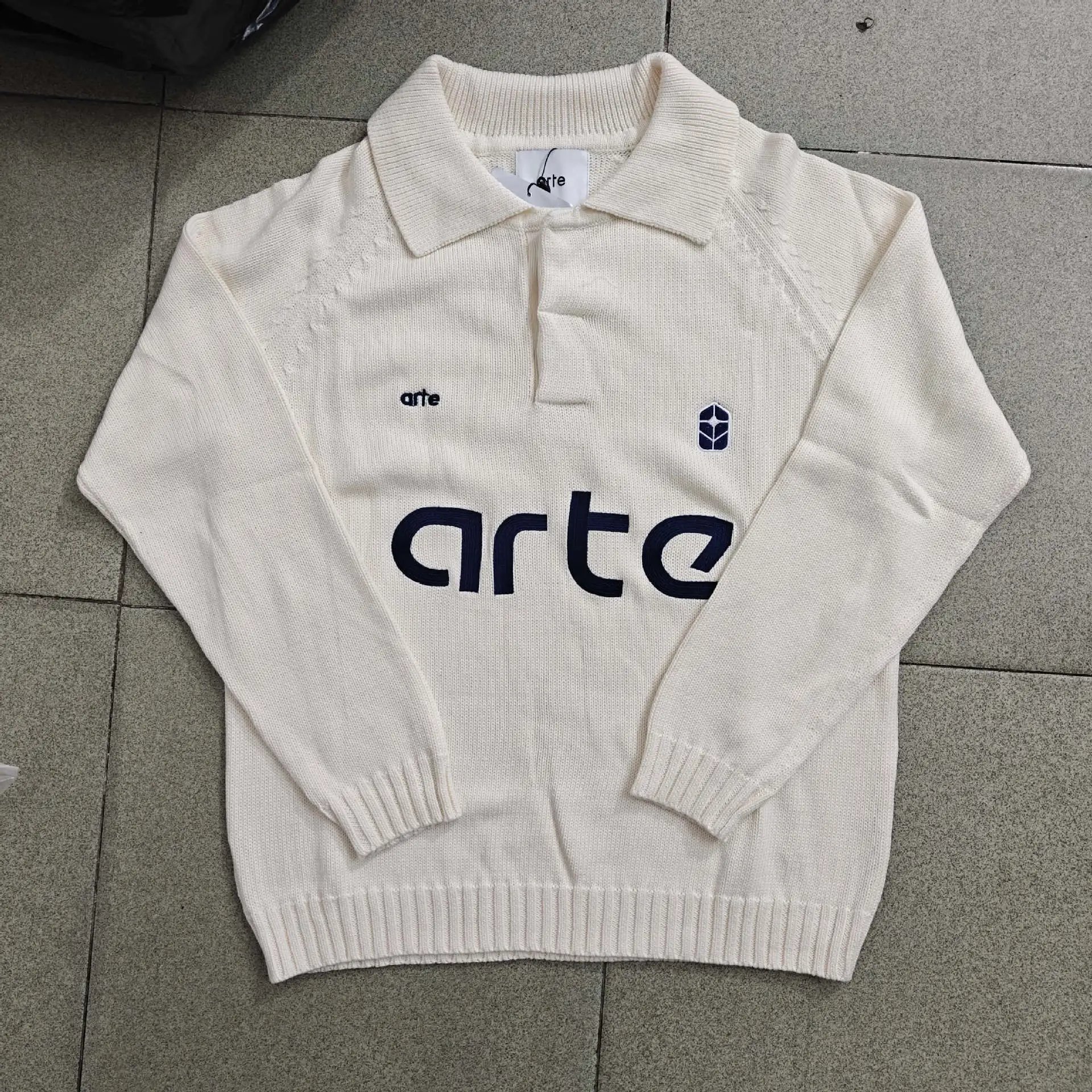 Arte Knit Polo Sweater Off-White