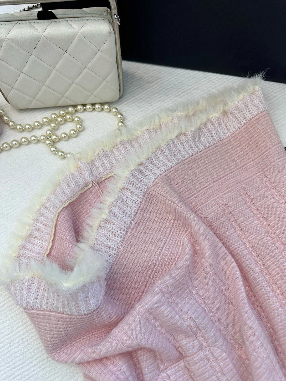 Chanel Knit Dress with Fringe Hem and Patch Pockets in Mint Green product detail 18 in Litbuy spreadsheet finds
