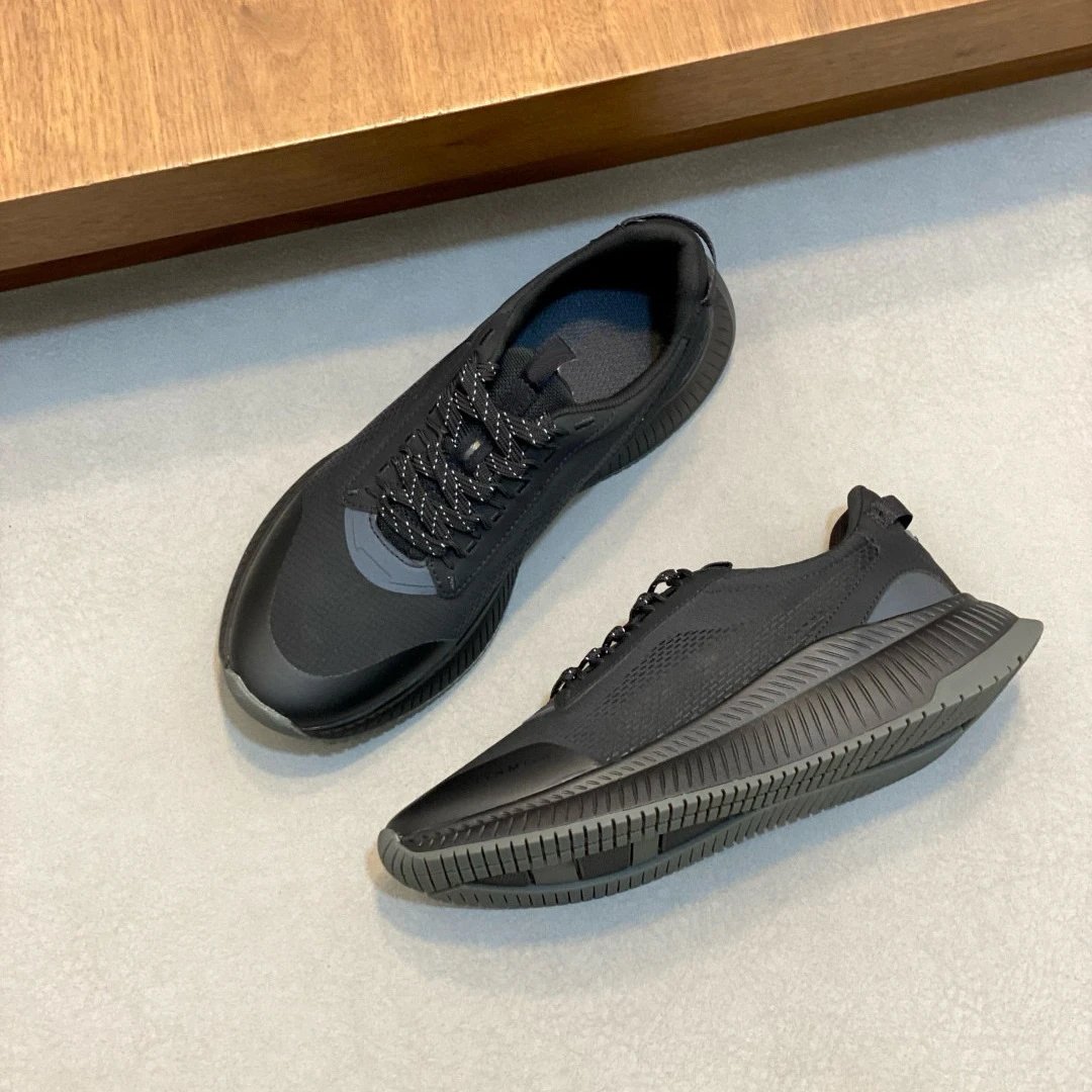 Design Black Mesh Chunky Sneakers - 12
