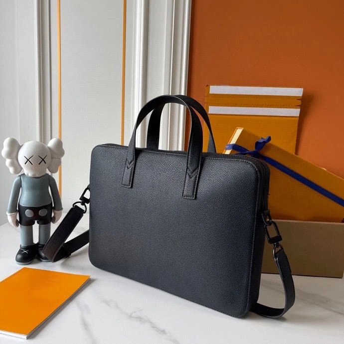 Design Business Tote Bag荔枝纹黑 Handbag - 5