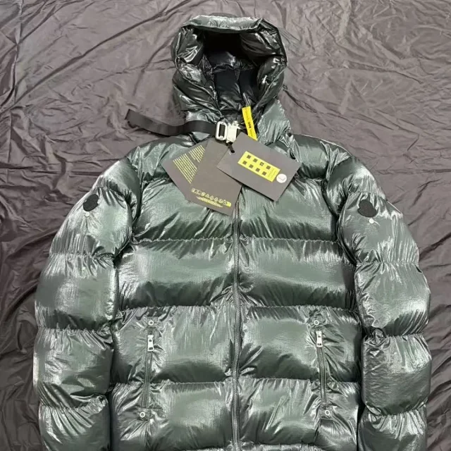 Parajumpers Down Jackets Hooded quilted puffer jacket with yellow neck strap product detail image 8