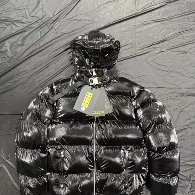 Parajumpers Down Jackets Hooded quilted puffer jacket with yellow neck strap product detail image 12