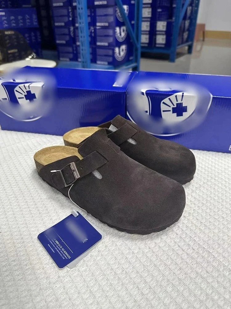 Metal Buckle Leather Half Slippers photo 8