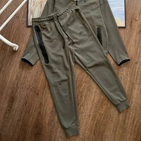 Nike Tech Fleece Joggers Army Green Sweatpants - 1