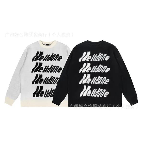 Hendone Repeat Logo Knit Sweater Black - 3