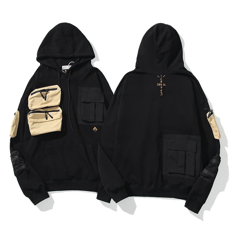Black Tactical Cargo Hoodie [1