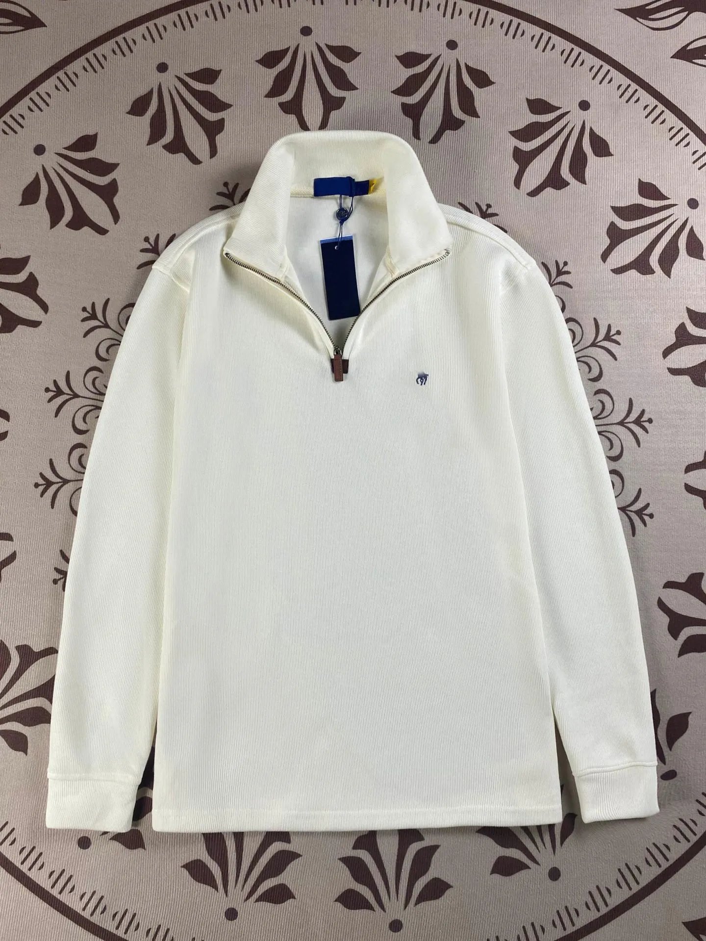 Polo Ralph Lauren Ribbed Quarter-Zip Sweater Cream
