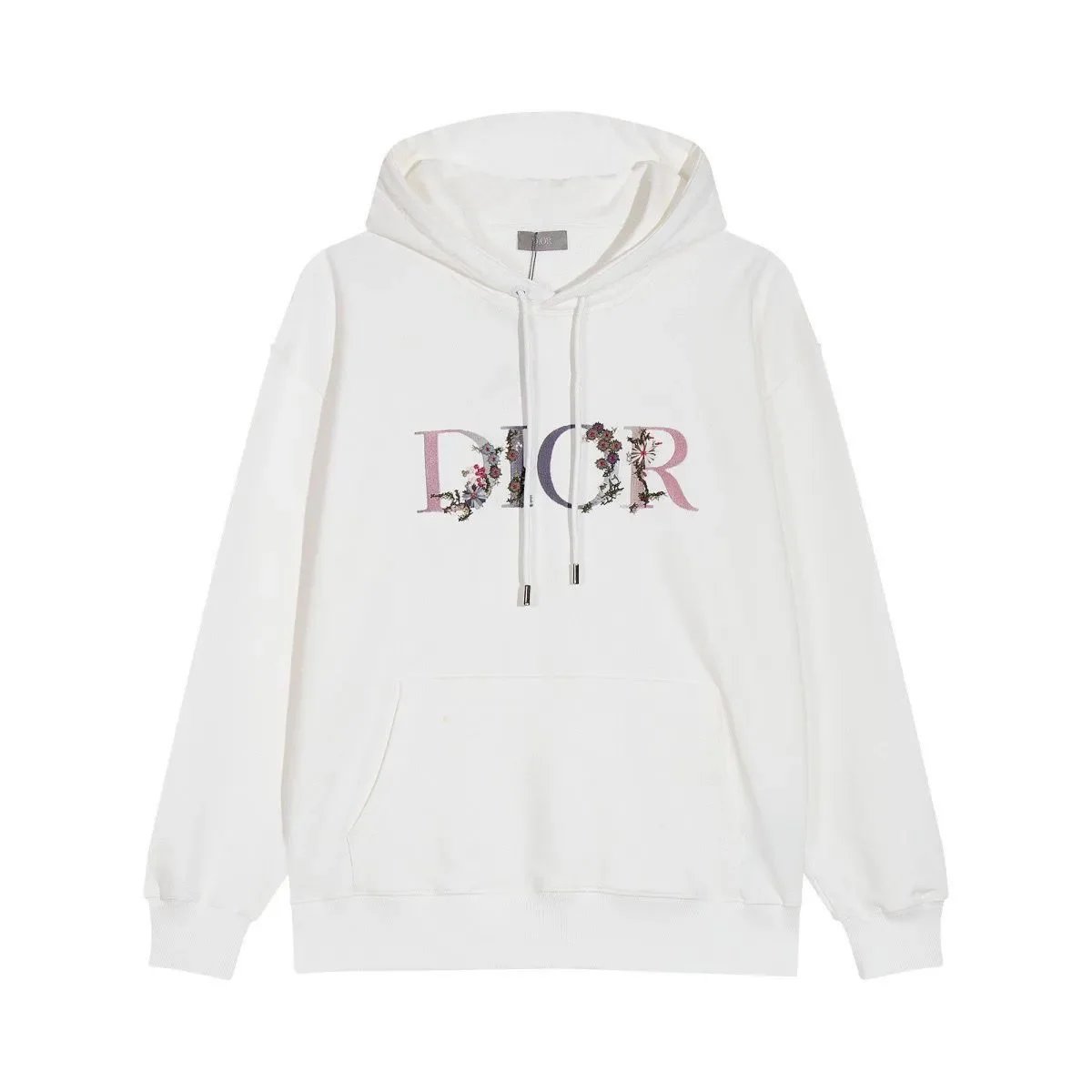 Dior CD Logo White Hoodie with Louis Vuitton Trainer Sneakers - 10