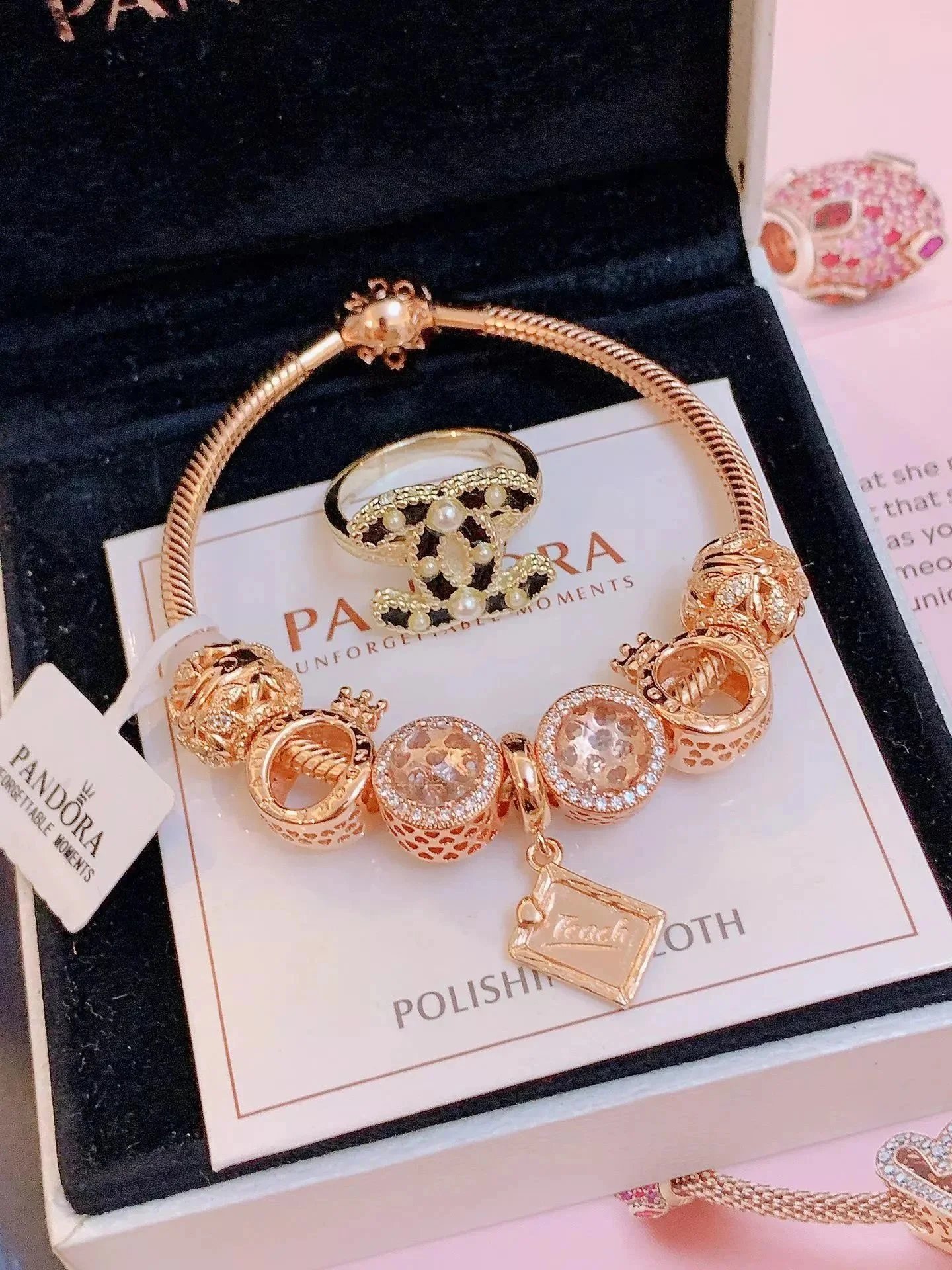 Pandora Jewelry Charm Bracelet with Decorative Beads — 27