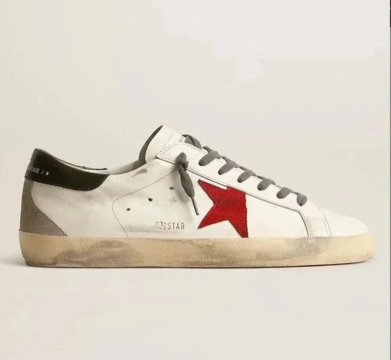 Golden Goose Super-Star Low White Red Star Sneakers