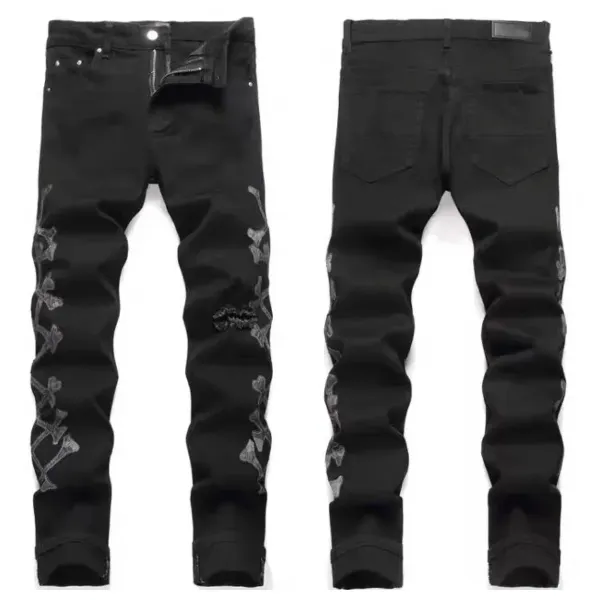 Amiri Distressed Slim Fit Black and Gray Denim Jeans - 15