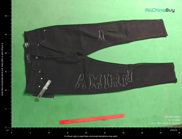 Amiri Distressed Slim Fit Black and Gray Denim Jeans - 45