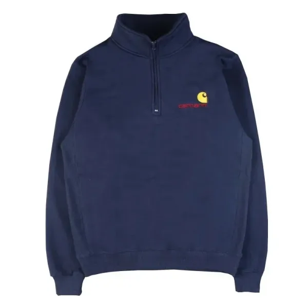 Carhartt WIP Half-Zip Sweatshirt Navy Hoodie - 1