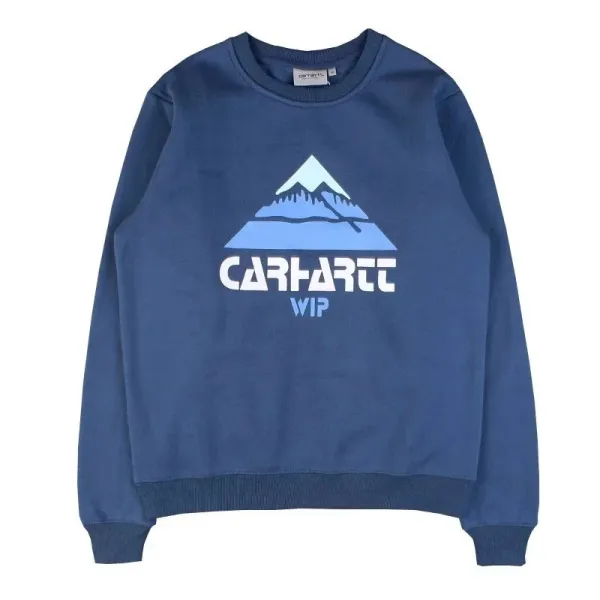 Carhartt WIP Mountain Logo Crewneck Navy Sweatshirt - 1