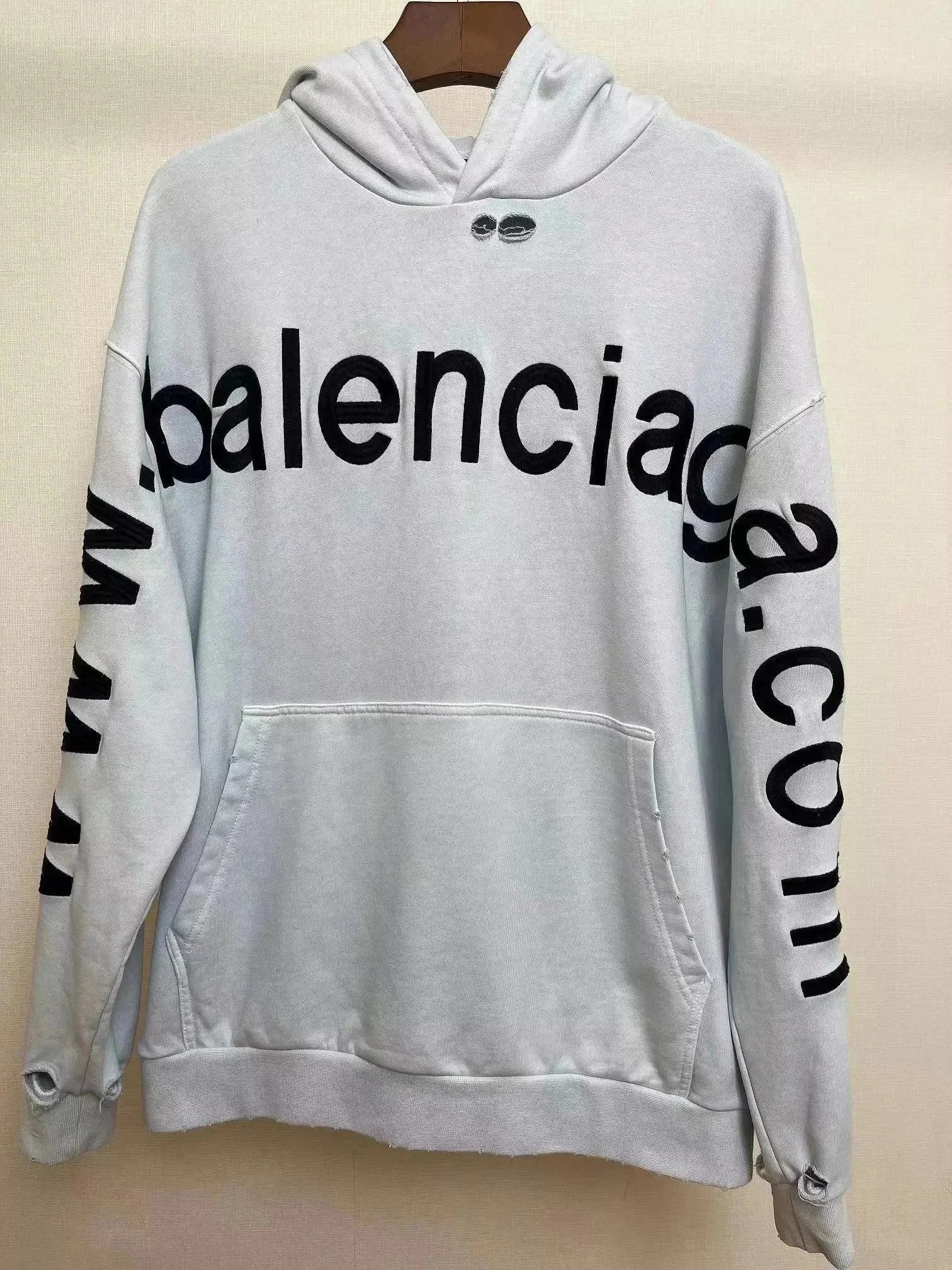 Balenciaga BB Splatter Logo White Hoodie - 5
