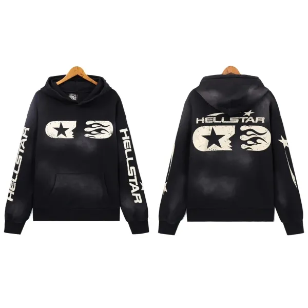 Hellstar Star Flame Hoodie Black - 1