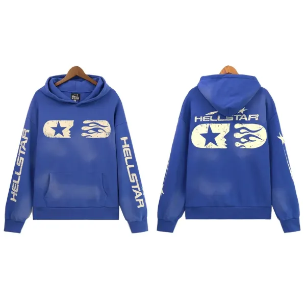 Hellstar Star Flame Hoodie Blue - 1