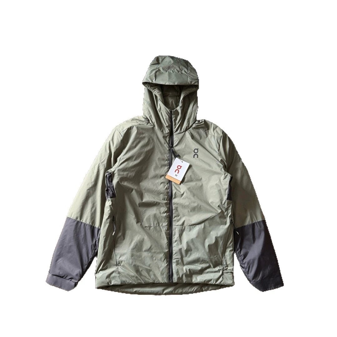 Lightweight Hooded Windbreaker Jacket Off-White and Gray Colorblock Outdoor Style