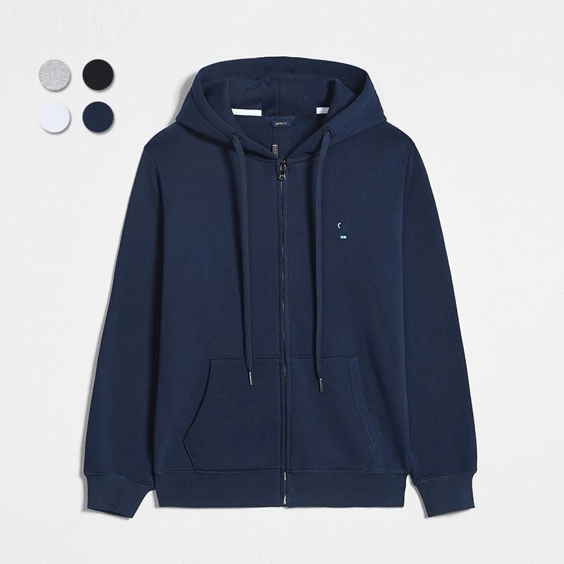 Zipper model navy with white label