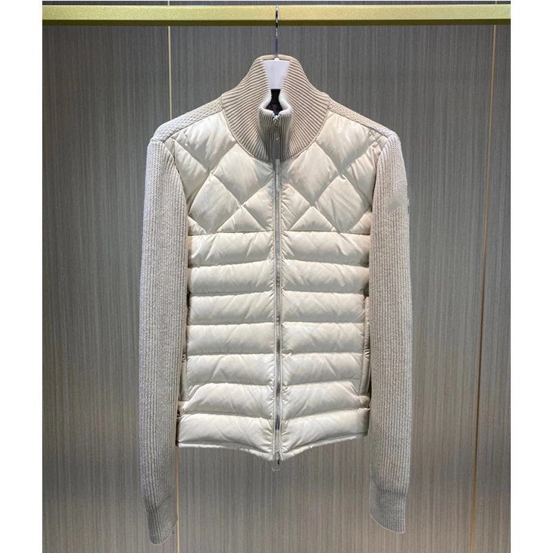 Unbranded Down Jackets Quilted Knit-Sleeve Zip-Up Jacket image 5