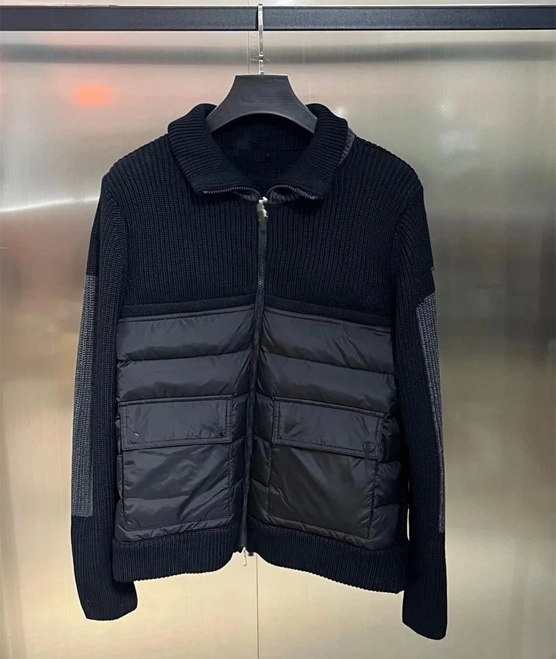 Unbranded Down Jackets Quilted Knit-Sleeve Zip-Up Jacket — 7 colors