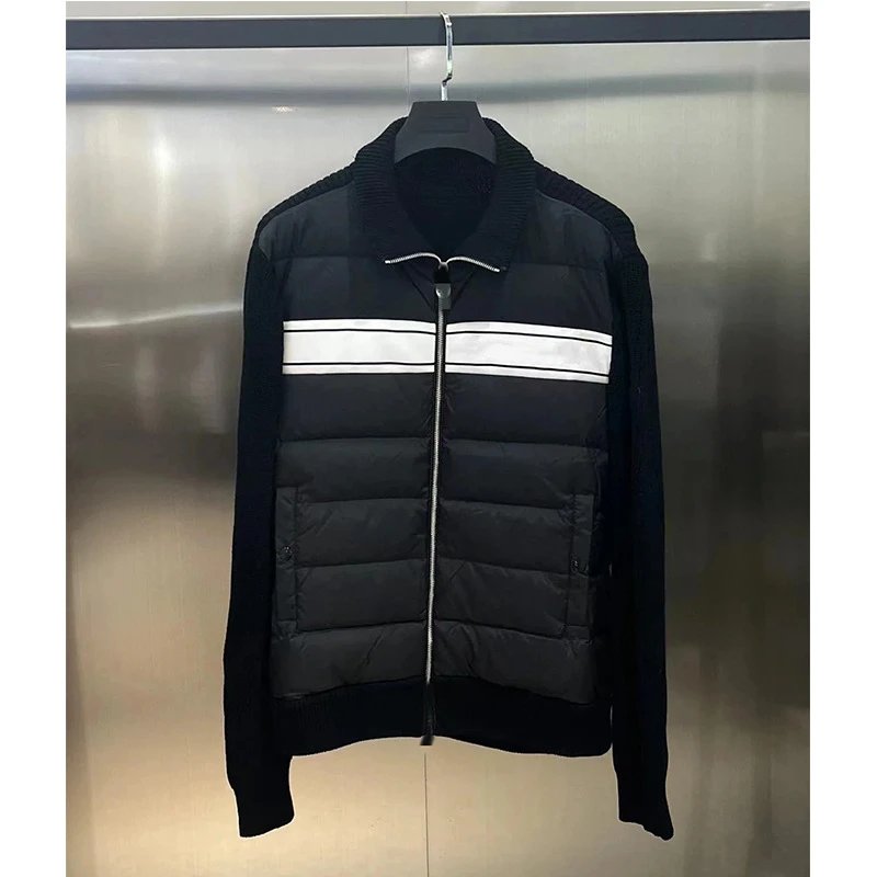 Unbranded Down Jackets Quilted Knit-Sleeve Zip-Up Jacket image 2