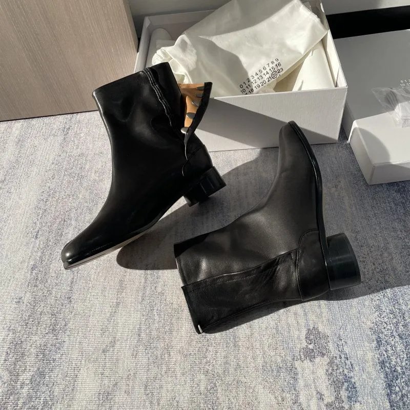 Real Leather High Tabi Split Toe Shoe photo 7