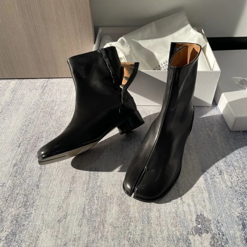 Real Leather High Tabi Split Toe Shoe photo 8