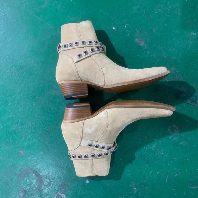 Matte Leather Studded Diamond Martin Boot photo 8