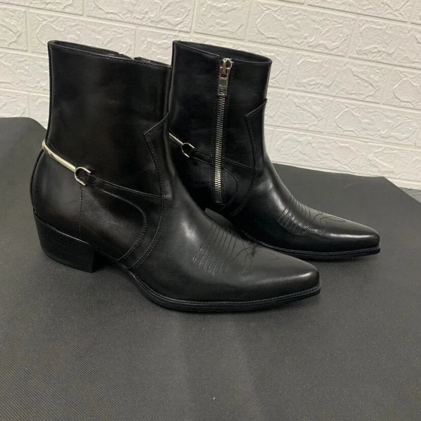 Chelsea Boot Black Pointed Toe Side Zip photo 6