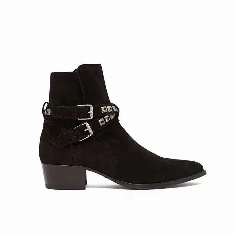 Matte Leather Studded Diamond Martin Boot photo 4