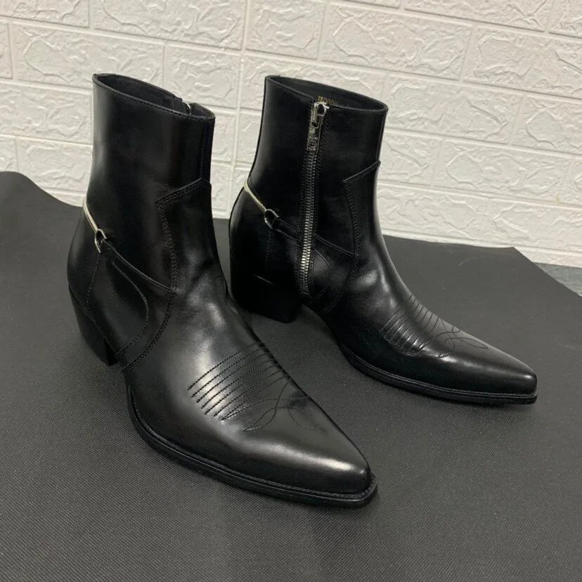 Chelsea Boot Black Pointed Toe Side Zip photo 5