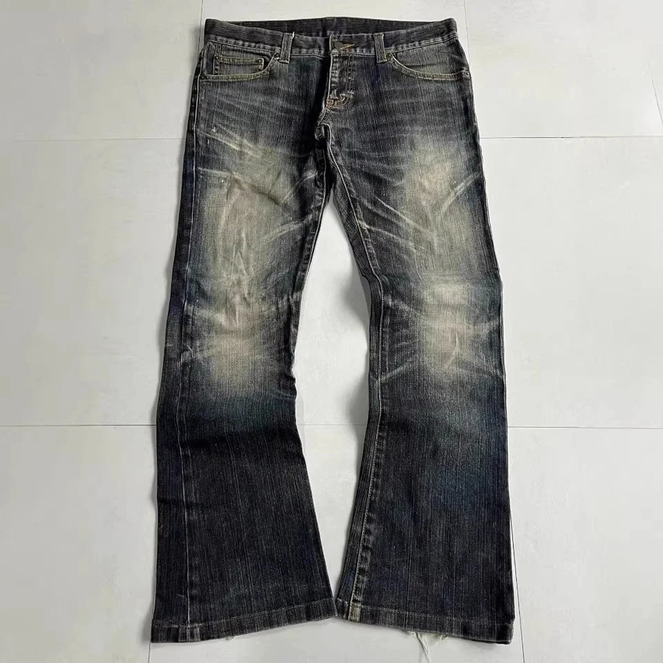 Retro Washed Punk Wide-Leg Jeans, Streetwear for Men and Women