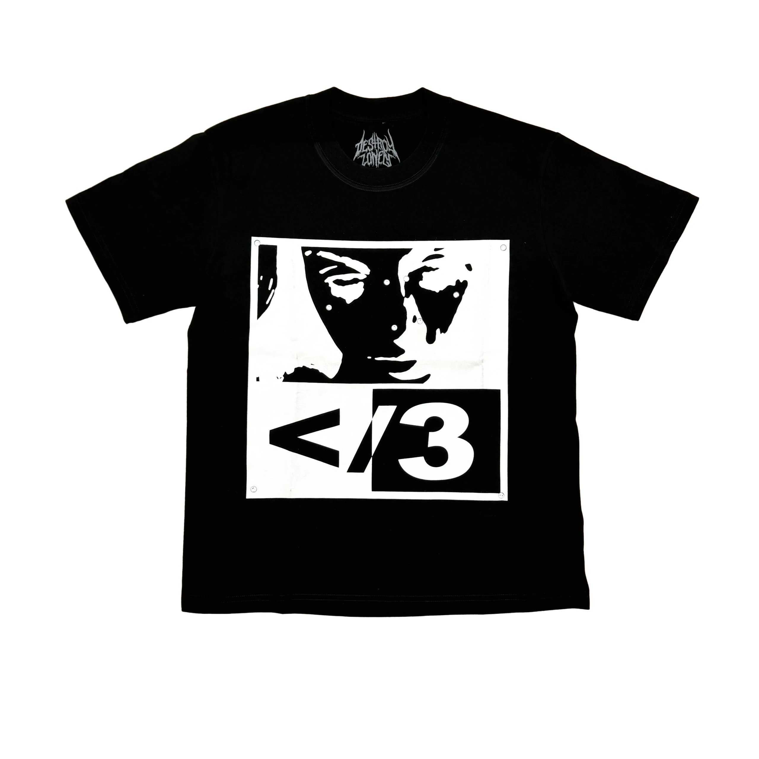 Destroy Lonely </3 T-shirt Piercing Girl Black