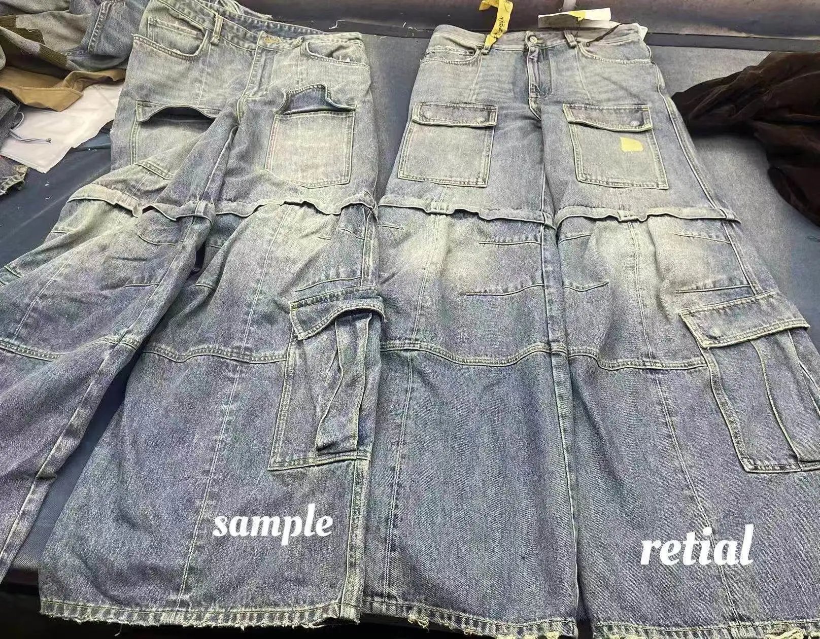 Cargo Flared Bleached Ice Blue Detachable Jeans photo 3