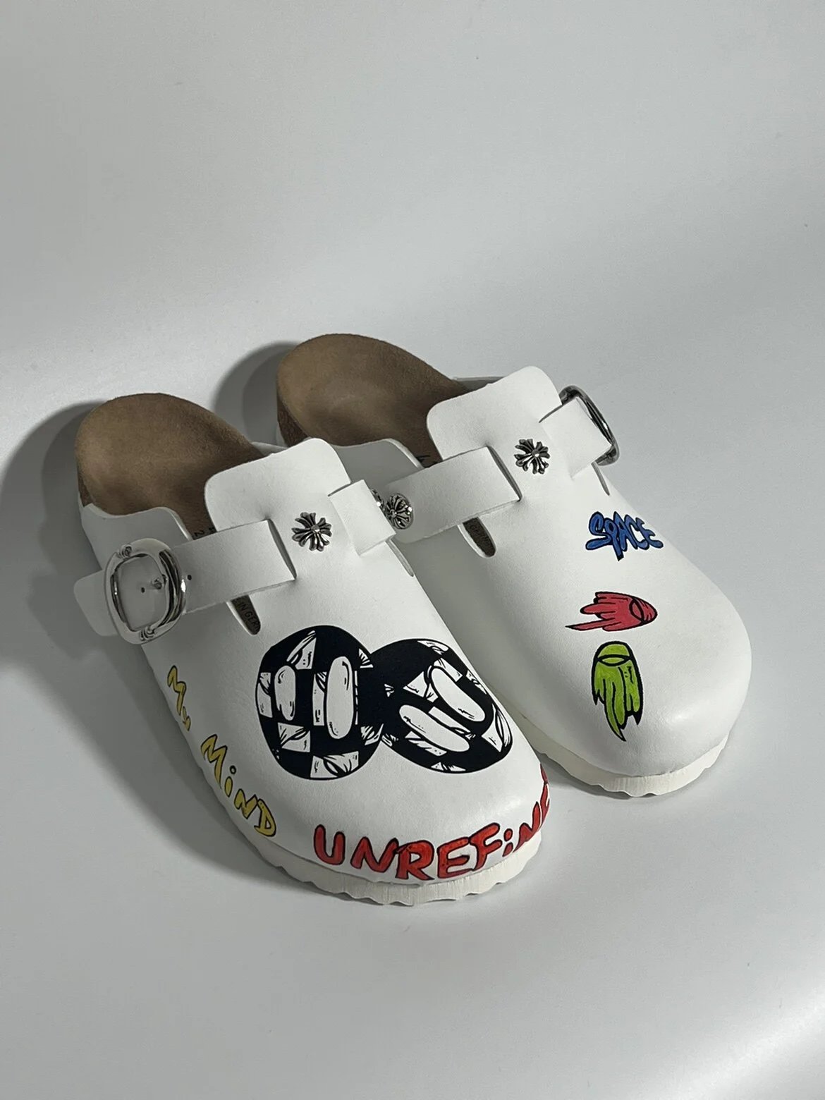 Customized Thick-Sole Birkenstock Graffiti Half-Mule