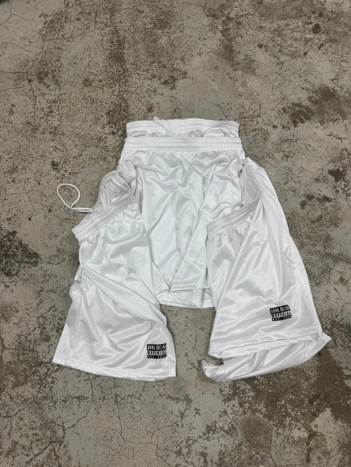 Annabolina Letter Print Removable Double Waist Shorts photo 5