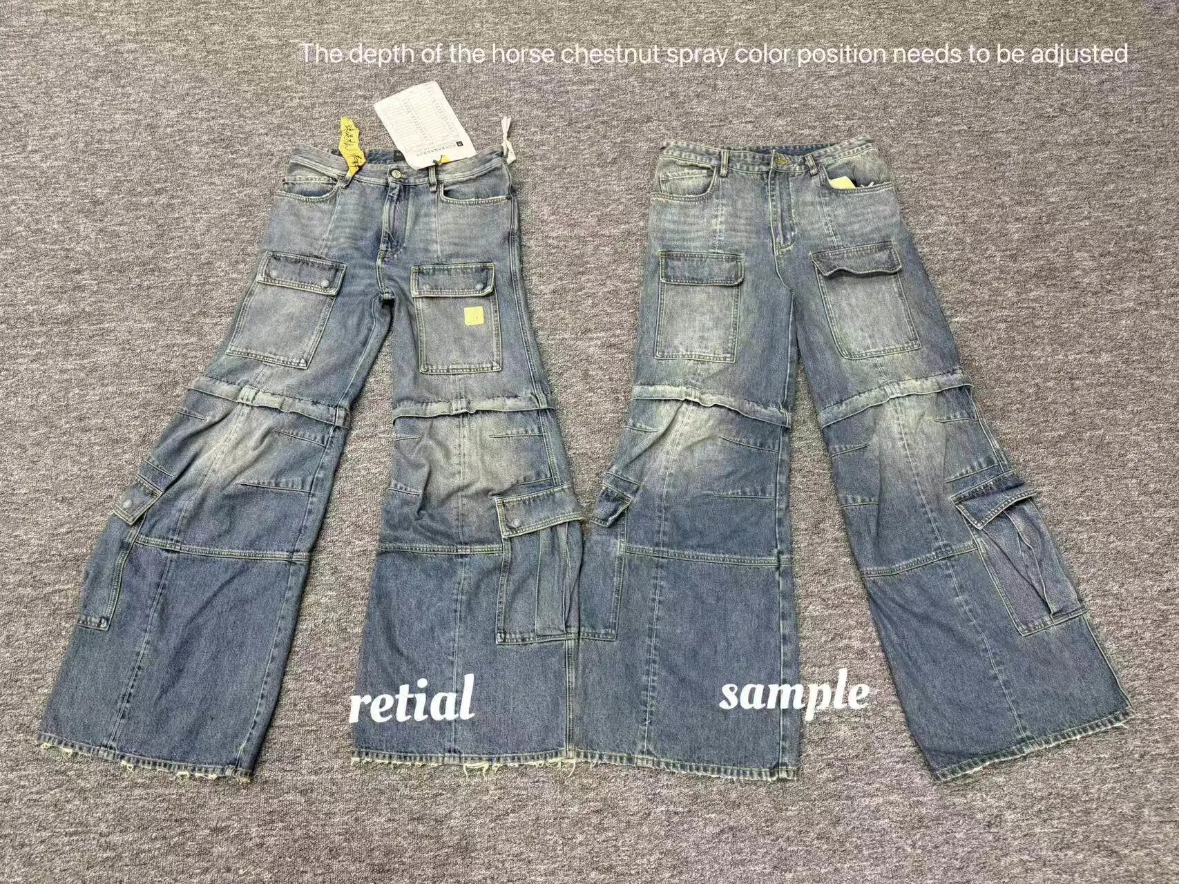 Cargo Flared Bleached Ice Blue Detachable Jeans photo 4